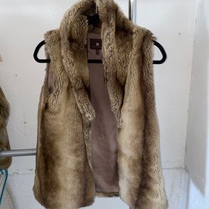 Brown fur vest